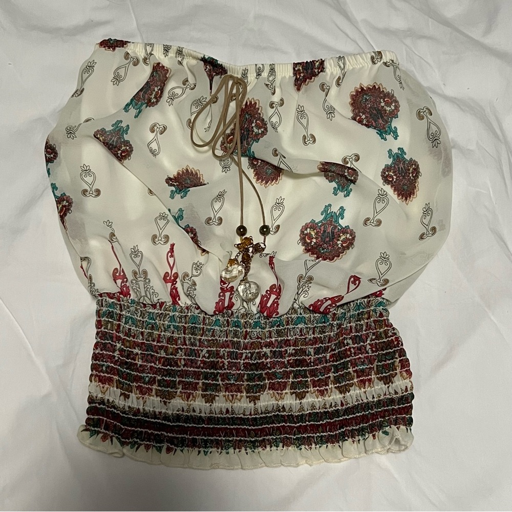 Papaya Strapless Top
